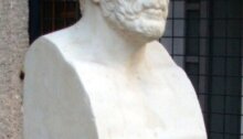 Busto de Zenón de Citio, fundador del estoicismo, en Atenas, Grecia.